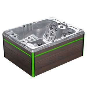 SPA ogrodowe 3 osobowe 88 dysz akryl Cappuccino obudowa Kawa 213x165