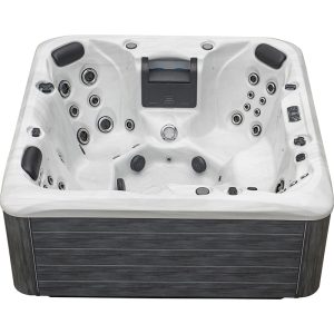 Spa ogrodowe Earth Erebus II 5 osobowe 39 dysz akryl Biało-szary obudowa Szara deska 200x200