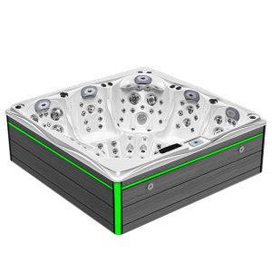 Spa ogrodowe 5 osobowe 123 dysze akryl Biała perła obudowa Szara deska 230x230