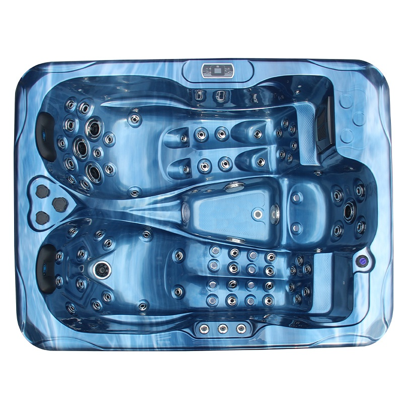 Spa ogrodowe 3 osobowe 75 dysz akryl Niebieska fala obudowa Antracyt 210x160 - obrazek 3
