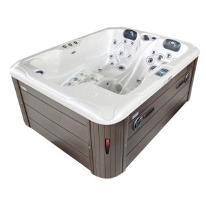 Spa ogrodowe 3 osobowe 75 dysz akryl Biała perła obudowa Kawa 210x160