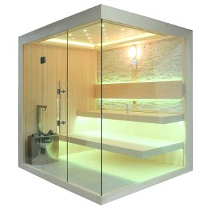 Sauna FIŃSKA 1245 piec HARVIA 6 kW 2-4 osobowa 220x180