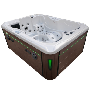 Spa ogrodowe 3 osobowe 75 dysz akryl Biała perła obudowa Kawa 210x160