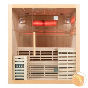 MO-EA4-I Sauna sucha z piecem HARVIA 6 kW, kamieniem solnym i izolacją ścian 180X160X200CM
