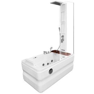 MO-0062-150 LEWA Wanna łazienkowa SPA z hydromasażem i parawanem 150X78X58CM