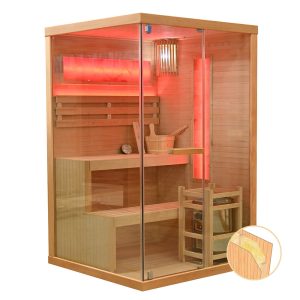 MO-EP2S PRAWA Sauna sucha z piecem HARVIA 3,5 kW, kamieniem solnym i izolacją ścian 120X120X200CM