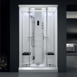 MUE-H1400-13 BIAŁA Kabina prysznicowa z hydromasażem i sauną parową 140X100X217CM