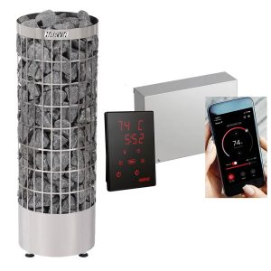 Zestaw Piec HARVIA Cilindro PC90E 9000W + sterownik do sauny HARVIA XENIO CX170 WiFi + czujnik drzwi 17 kW