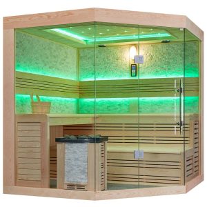 MUE-1242 Sauna sucha z piecem HARVIA 6kW 200X200X210CM