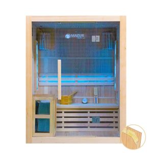 MO-EA3S Sauna sucha z piecem HARVIA 3,5 kW, kamieniem solnym i izolacją ścian 150X120X190CM