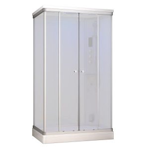 MUE-AR1280-1R BIAŁA FROST Kabina prysznicowa z hydromasażem i sauną parową 120X80X217CM