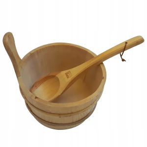 Chochla + cebrzyk do sauny suchej fińskiej drewno