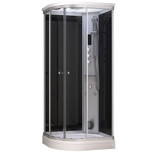 MUE-AC1290R CZARNA Kabina prysznicowa z hydromasażem i sauną parową 120X90X217CM