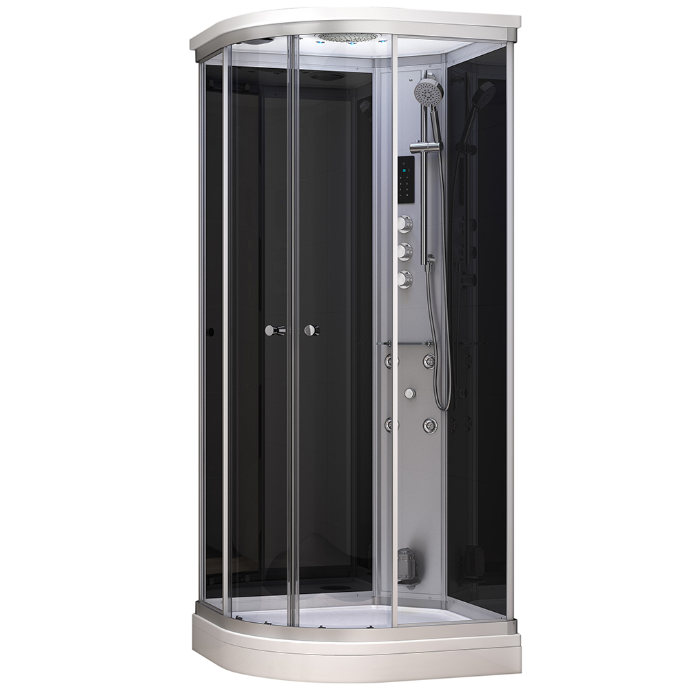 MUE-AC1290R CZARNA Kabina prysznicowa z hydromasażem i sauną parową 120X90X217CM