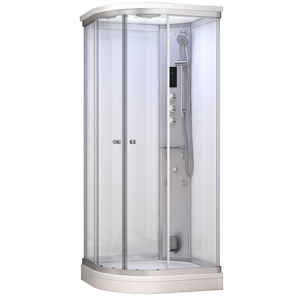 MUE-AC1290R BIAŁA Kabina prysznicowa z hydromasażem i sauną parową 120X90X217CM