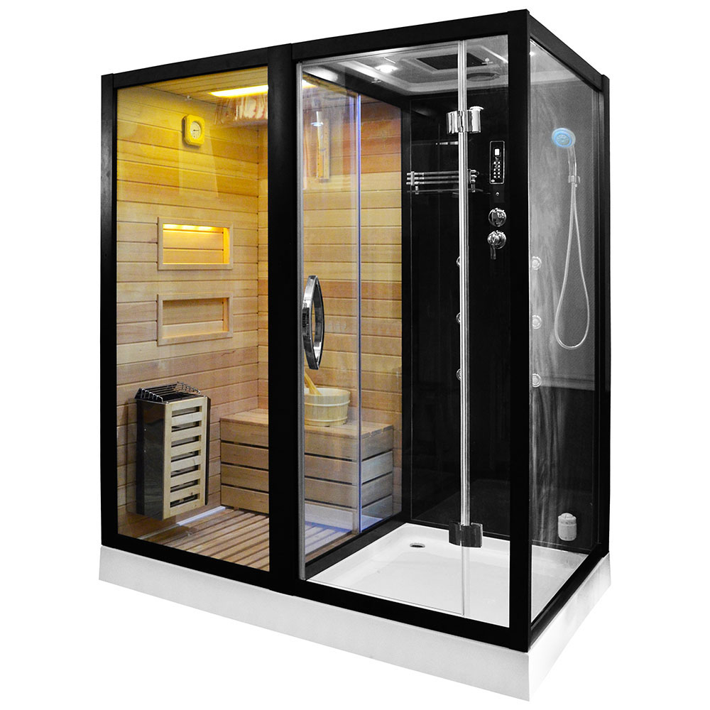 MO-1752B LEWA TRIO, sauna sucha, parowa i kabina prysznicowa 180X110X223CM