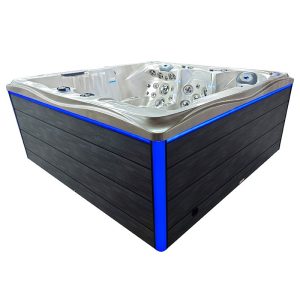 SPA ogrodowe 5 osobowe 118 dysz akryl Biała perła obudowa Szara 210x210