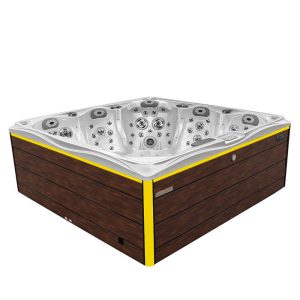 Spa ogrodowe 5 osobowe 123 dysze akryl Biała perła obudowa Brązowa 230x230