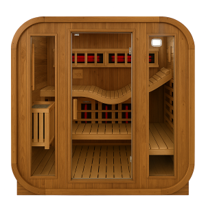 Sauna ogrodowa Fińska beczka z piecem MOLDE-A 4-6 osobowa 180x200cm