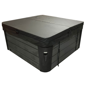 Pokrywa termiczna do spa ogrodowego 200x200 cm z prostymi narożnikami, grubość 10 cm ze spadkiem do 7 cm, wykonana z pianki EPS80, dostępna w różnych kolorach ekoskóry bez dopłaty