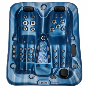 Spa ogrodowe 530 3 osobowe 46 dysz akryl Niebieska fala obudowa Antracyt 210x170