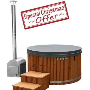 Spa ogrodowe Balia 200cm 6–8 osobowe 20 dysz + Piec na drewno