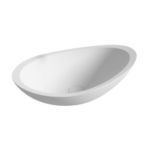 Umywalka nablatowa z kamienia syntetycznego owalna UM-0484 58X35X16CM