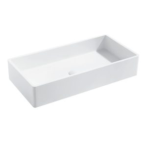 Umywalka nablatowa z kamienia syntetycznego prostokątna UM-0102 80X40X15CM