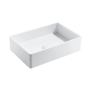 Umywalka nablatowa z kamienia syntetycznego prostokątna UM-0087 60X40X15CM
