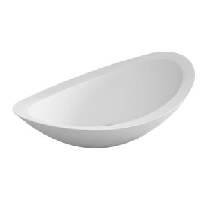 Umywalka nablatowa z kamienia syntetycznego owalna UM-0225 58X33X16CM