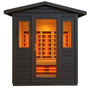 Sauna ogrodowa Infrared 4 osobowa całoroczna czarna 153×110×210