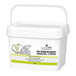 Sól Epsom do kąpieli CosmoSPA z olejkiem eukaliptusowym i cytrynowym – na zatoki, przeziębienie i lekki oddech – 2,5 kg