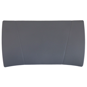 Zagłówek do spa ogrodowego w jasnoszarym kolorze, wykonany z wytrzymałej pianki, ergonomiczny kształt, odporny na wilgoć i temperaturę do 50°C, łatwy montaż