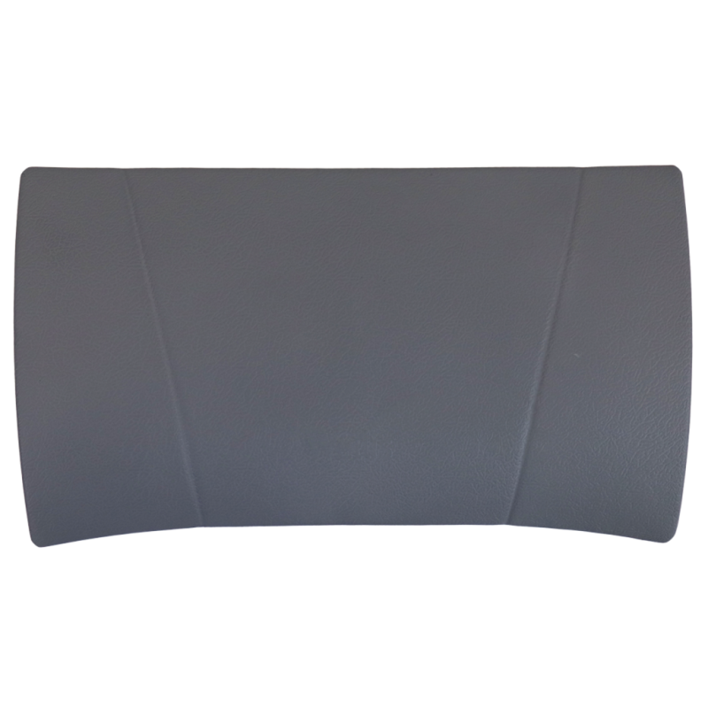 Zagłówek do spa ogrodowego w jasnoszarym kolorze, wykonany z wytrzymałej pianki, ergonomiczny kształt, odporny na wilgoć i temperaturę do 50°C, łatwy montaż