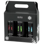 Zestaw RENTO 3x400 ml – naturalne fińskie zapachy do sauny: Eukaliptus, Brzoza, Arktyczna Jagoda w eleganckim opakowaniu prezentowym