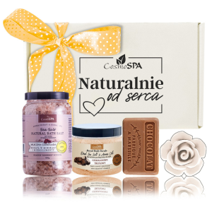 Zestaw do kąpieli CosmoSPA CZEKOLADOWY – prezent w eleganckim pudełku