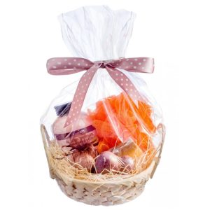 Zestaw kąpielowy CosmoSPA CZEKOLADOWY – prezent w ozdobnym koszyku