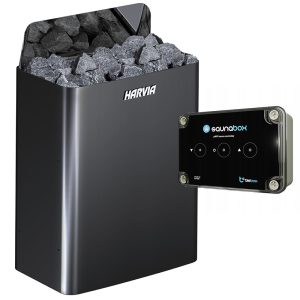 Piec do sauny Harvia The Wall SW45E Black steel 4.5 kW Sterownik SaunaBox