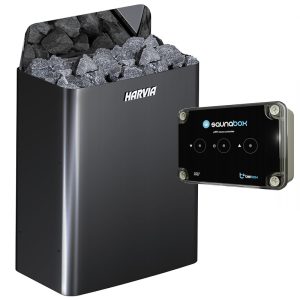 Piec elektryczny do sauny Harvia The Wall SW60E Black steel 6 kW Sterownik SaunaBox