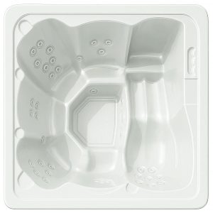 Wkład akrylowy do balii ogrodowej MISTRAL 6-osobowej z leżanką 220×220cm - Biała perła