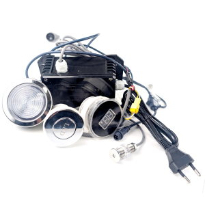 Zestaw oświetlenia LED do spa ogrodowego i bali 230V Komplet : System podświetlenia wody i wnętrza