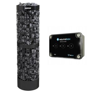 Zestaw Piec Harvia Cilindro Pro PC100E/135E Black steel + Sterownik SaunaBox