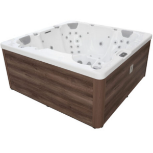 Spa ogrodowe Frost-IS 6 osobowe 67 dysz akryl Biały obudowa Dąb surowy 215x215