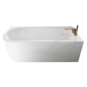 WJ-2750-12-150 PRAWA Wanna wolnostojąca przyścienna z baterią złotą 150X75X58CM