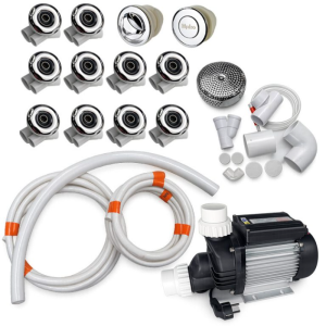 Zestaw hydromasażu wodnego 10 dysz do balii i SPA ogrodowego + Pompa 1500W 2,0HP 450l/min