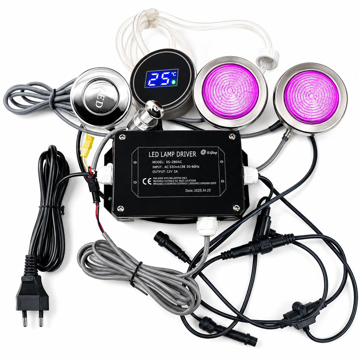 Zestaw oświetlenia LED do SPA Balii 230V 2 lampy + termometr