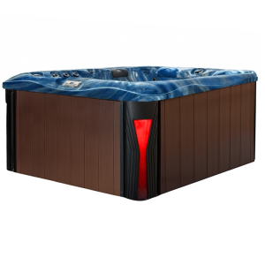 Spa ogrodowe 530 3 osobowe 46 dysz akryl Niebieska fala obudowa Kawa 210x170