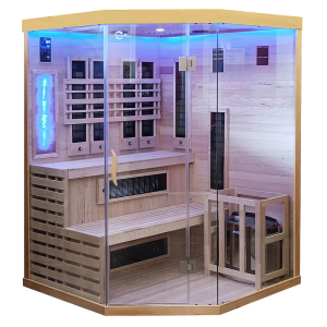 Sauna Infrared/Fińska COMBO z piecem HARVIA 6 kW i kamieniem solnym 150X150X200CM