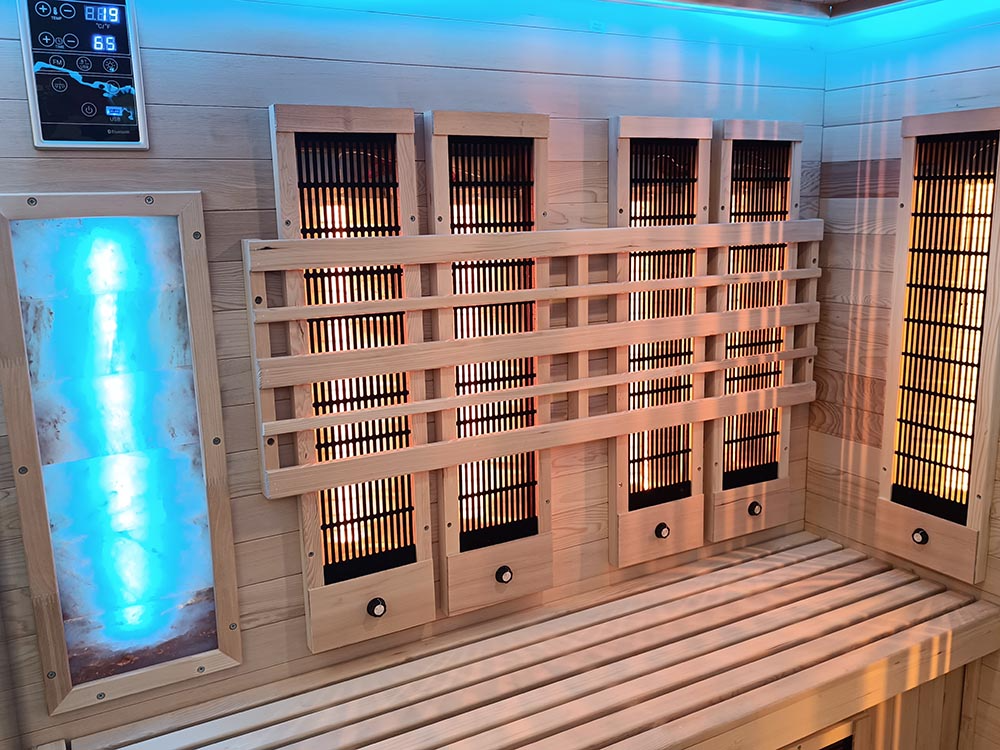 Sauna Infrared/Fińska COMBO z piecem HARVIA 6 kW i kamieniem solnym 150X150X200CM - obrazek 2