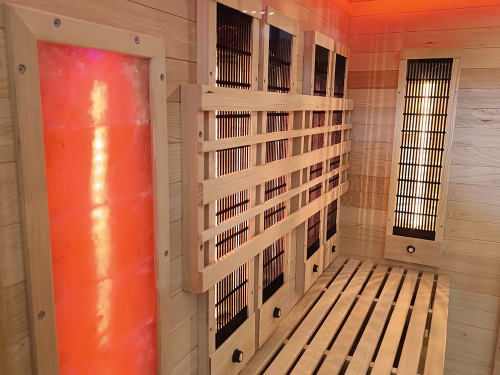 Sauna Infrared/Fińska COMBO z piecem HARVIA 6 kW i kamieniem solnym 150X150X200CM - obrazek 5